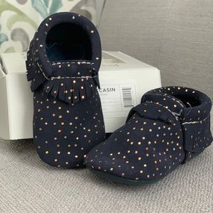 Freshly Picked navy confetti moccasins